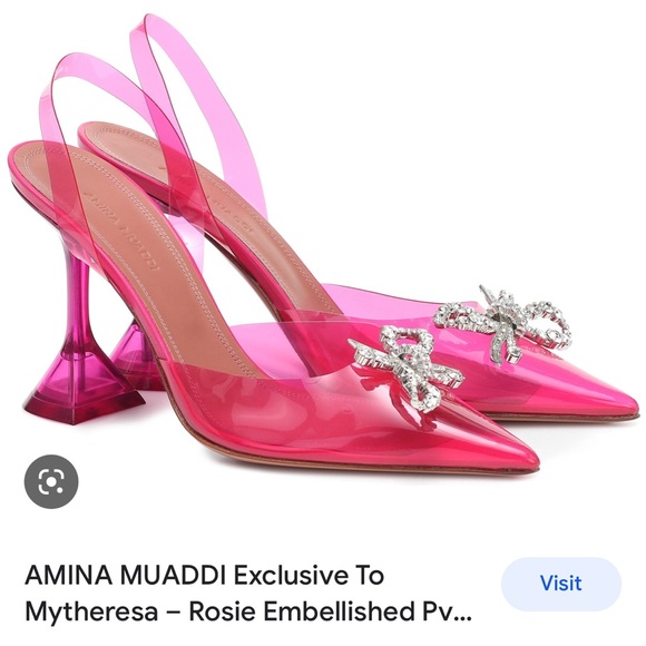 Amina Muaddi Shoes Amina Muaddi Pink Pvc Slingbacks Poshmark
